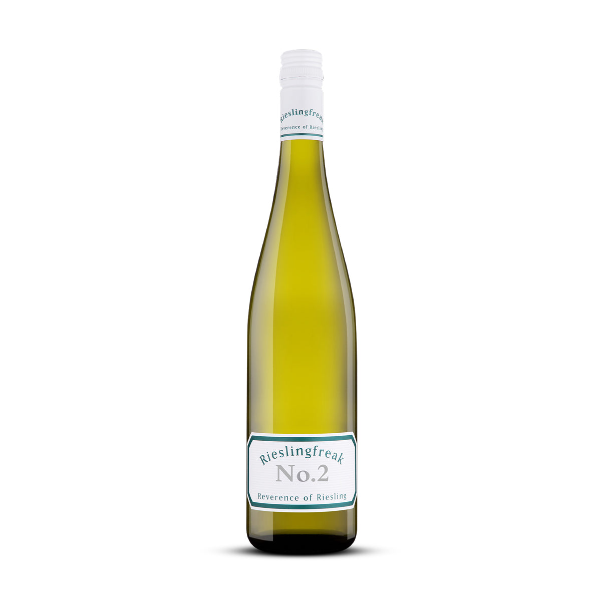 Wine bottle labeled 'Rieslingfreak No.2' on a white background